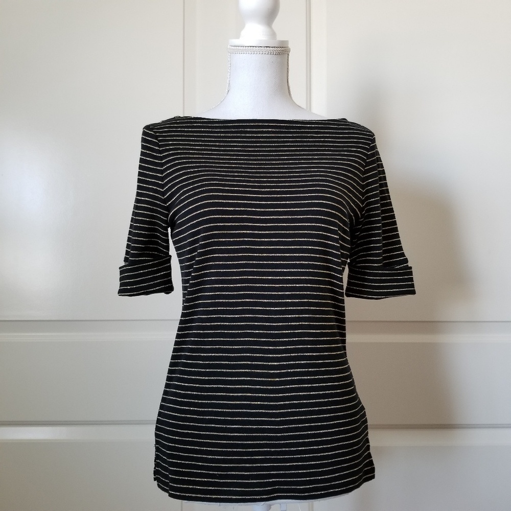 Lauren Ralph Womens Shirt Top Size Small Striped
